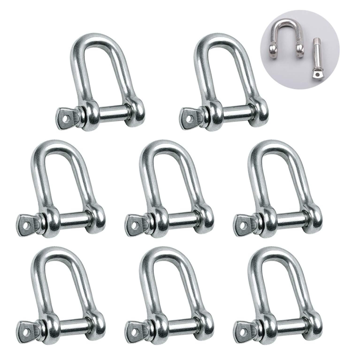 Grillete en D de acero inoxidable 304 4mm 8 piezas alta resistencia