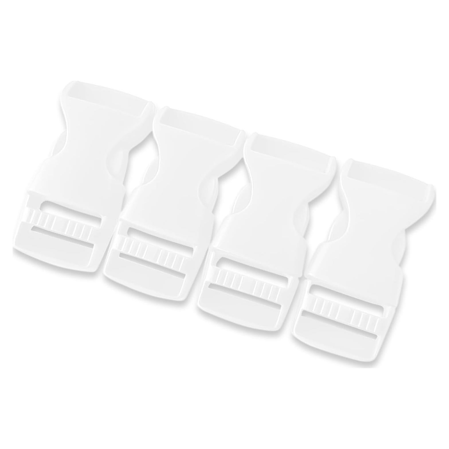Hebillas de Paracord 16 mm Blancas - Paquete de 4 Clips de Plástico