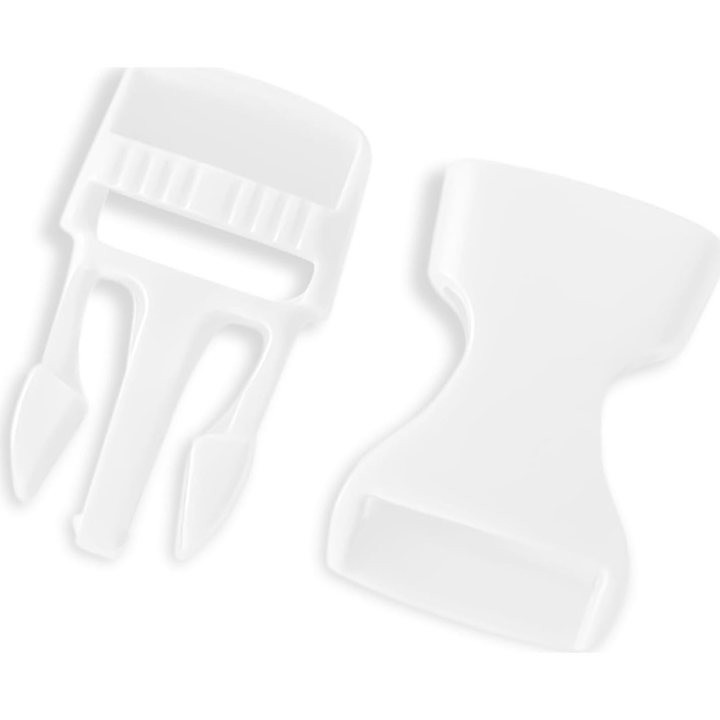 Hebillas de Paracord 16 mm Blancas - Paquete de 4 Clips de Plástico