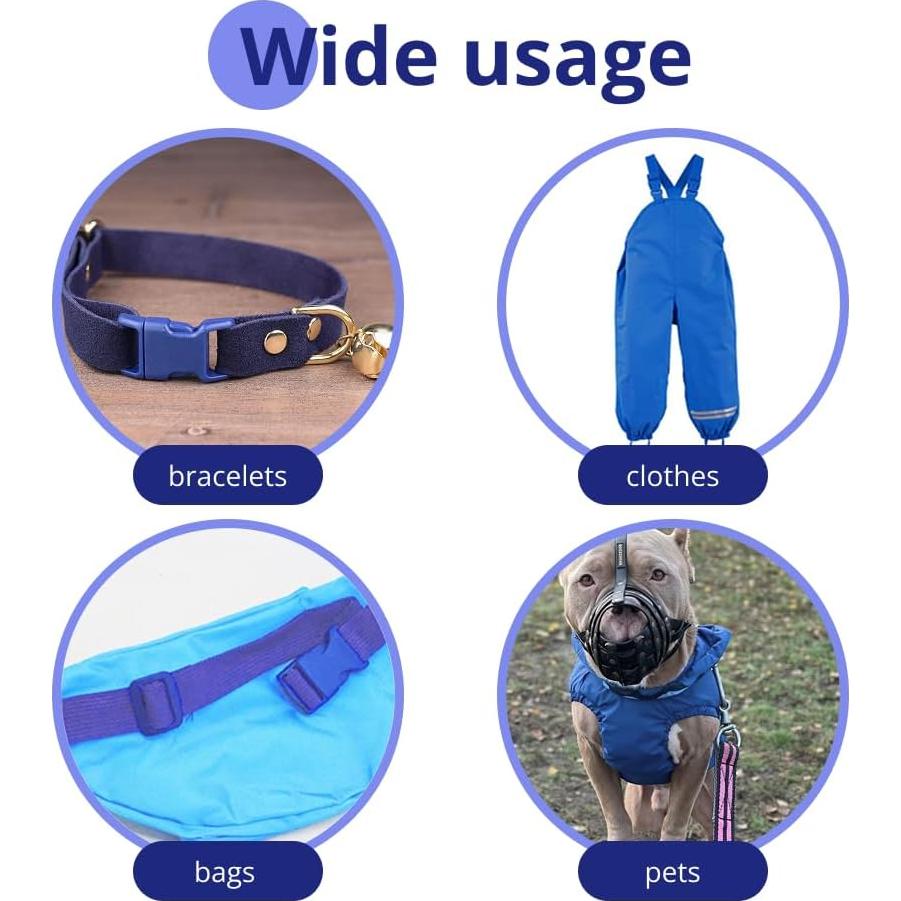 Hebillas de Paracord Azul Marino 16mm - 4 Paquete de Plástico