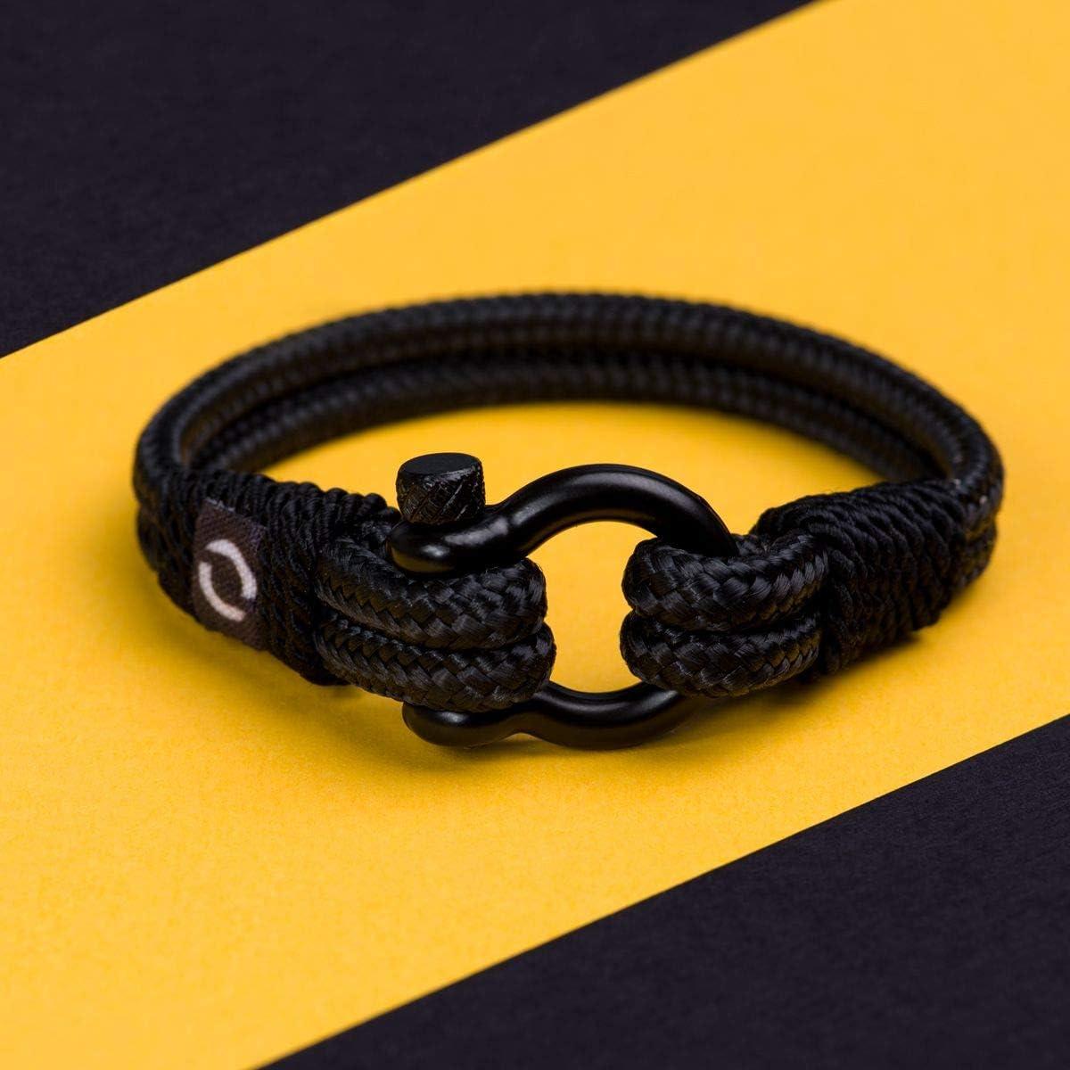 Pulsera Náutica de Cuerda Mover - Grillete Negro, Hecha a Mano