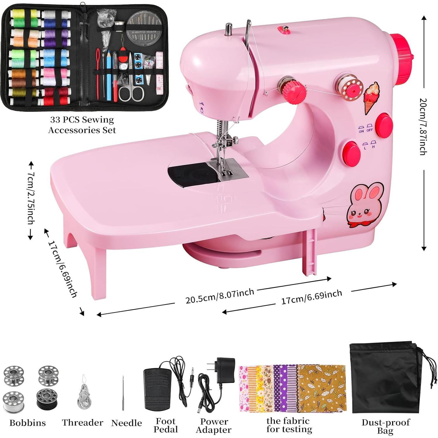 Mini Máquina de Coser Plys Rosa para Principiantes 1.36 kg
