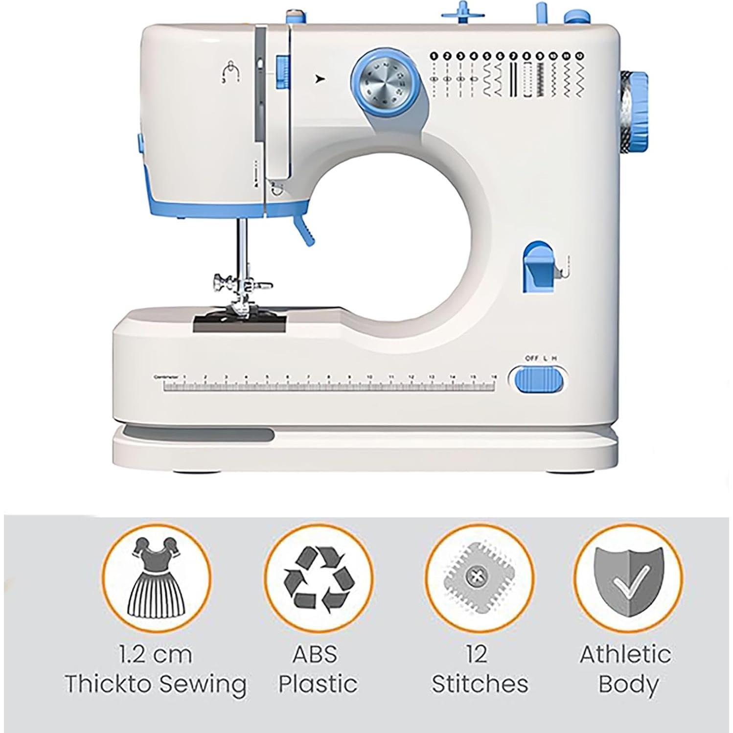 Máquina de Coser Portátil 725 con 12 Puntadas y Kit de 42 Hilos