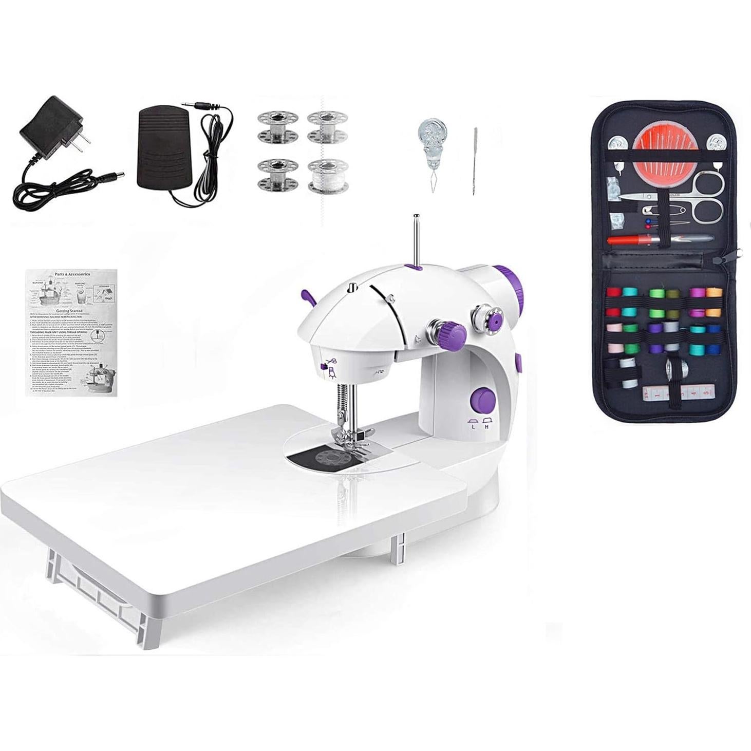 Mini Máquina de Coser Portátil Flying Banana 404 con Kit de Costura