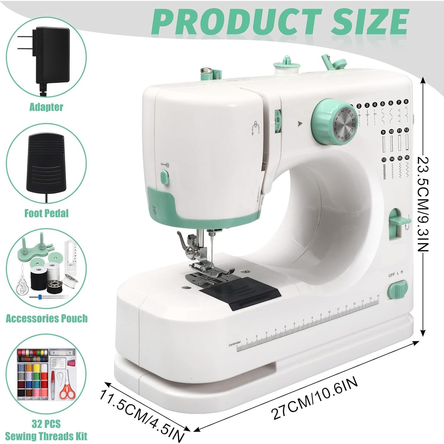 Mini Máquina de Coser ZIMENG ZS0200 16 Puntadas 32 Hilos