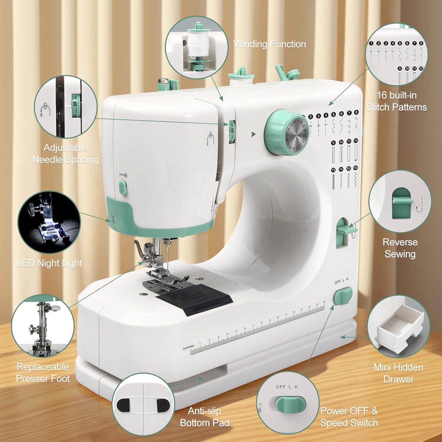 Mini Máquina de Coser ZIMENG ZS0200 16 Puntadas 32 Hilos