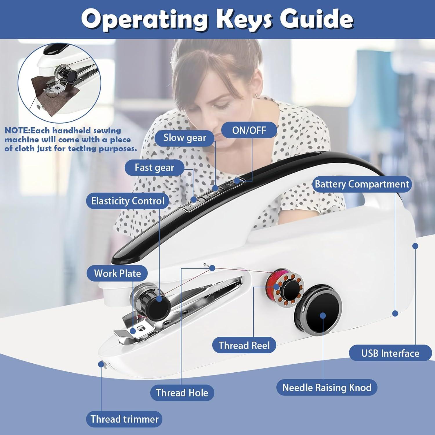 Máquina de Coser de Mano VividLife Mini Doble Velocidad 390g