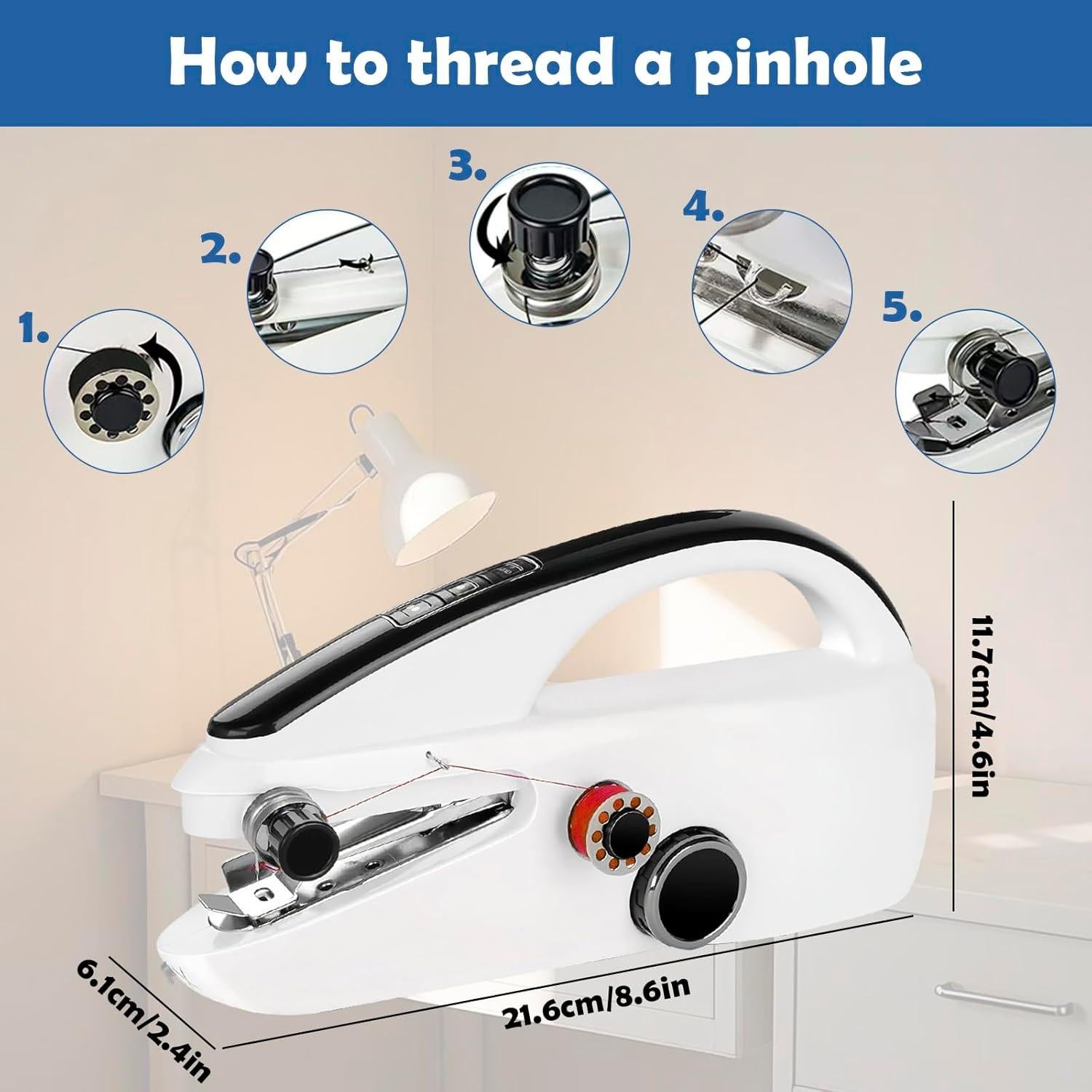 Máquina de Coser de Mano VividLife Mini Doble Velocidad 390g