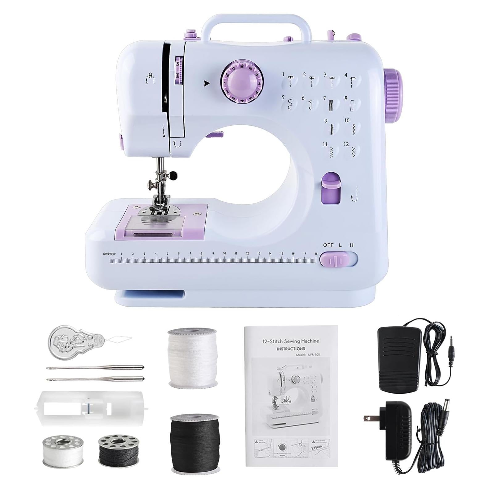 Mini Máquina de Coser JUCVNB para Niños 12 Puntadas 2 Velocidades