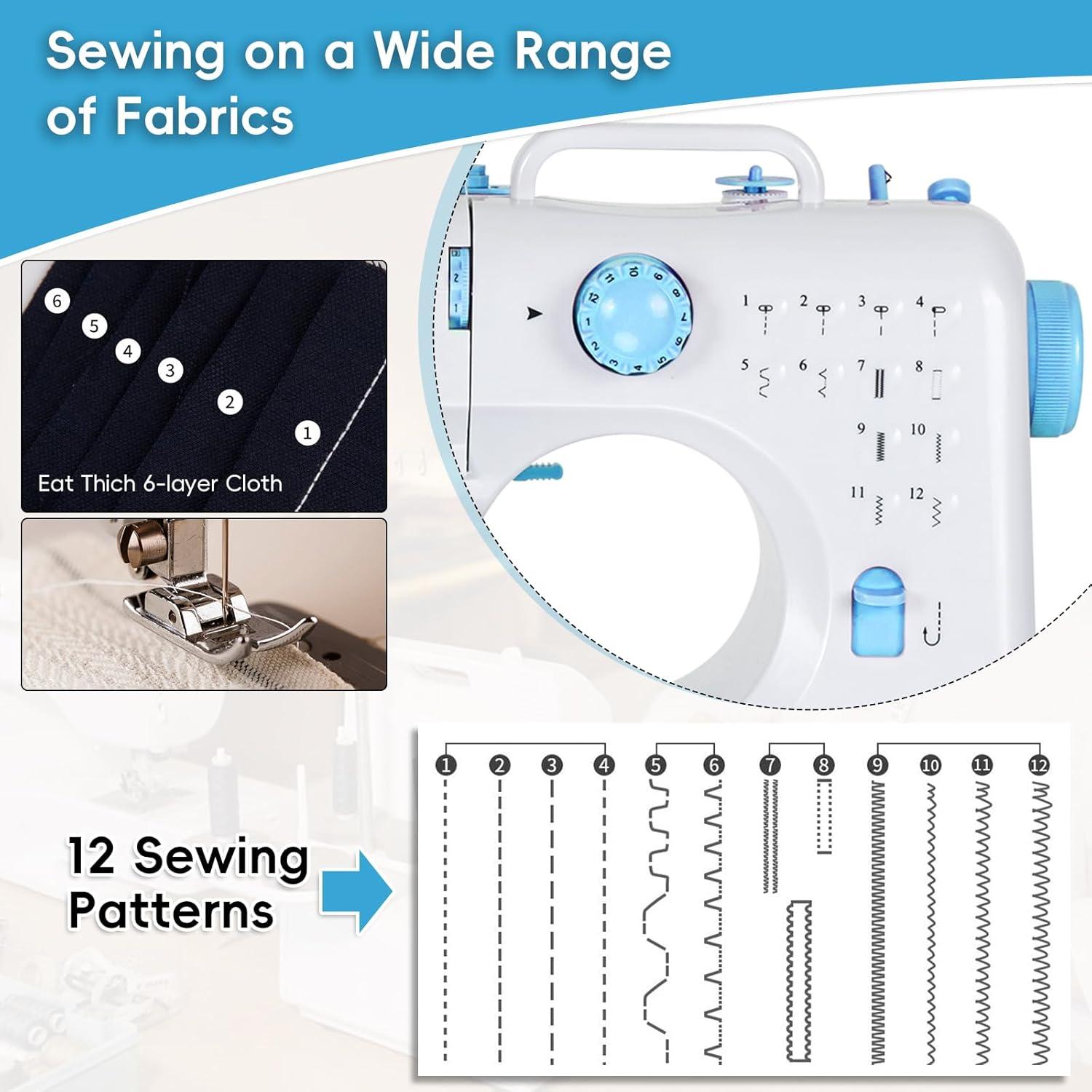 Máquina de Coser Mini Tidjani 505A con 12 Puntadas y Luz