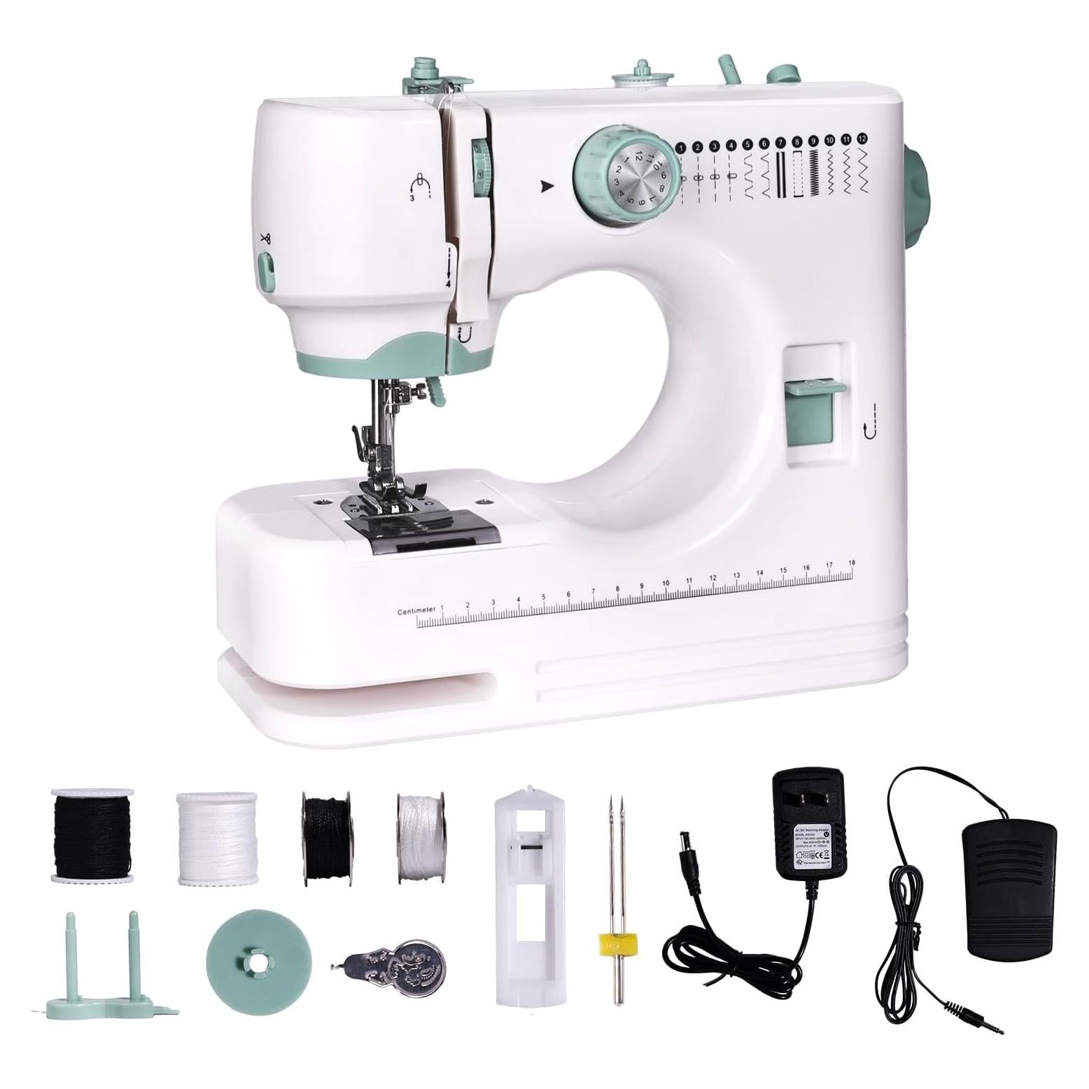 Máquina de Coser Doble Aguja 520 - 12 Puntadas, Portátil