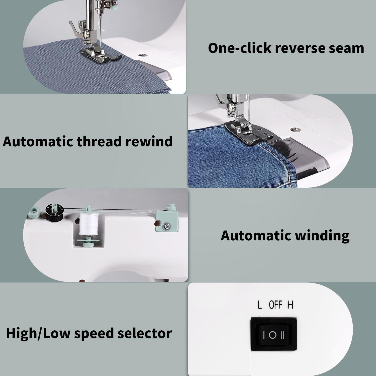 Máquina de Coser Doble Aguja 520 - 12 Puntadas, Portátil