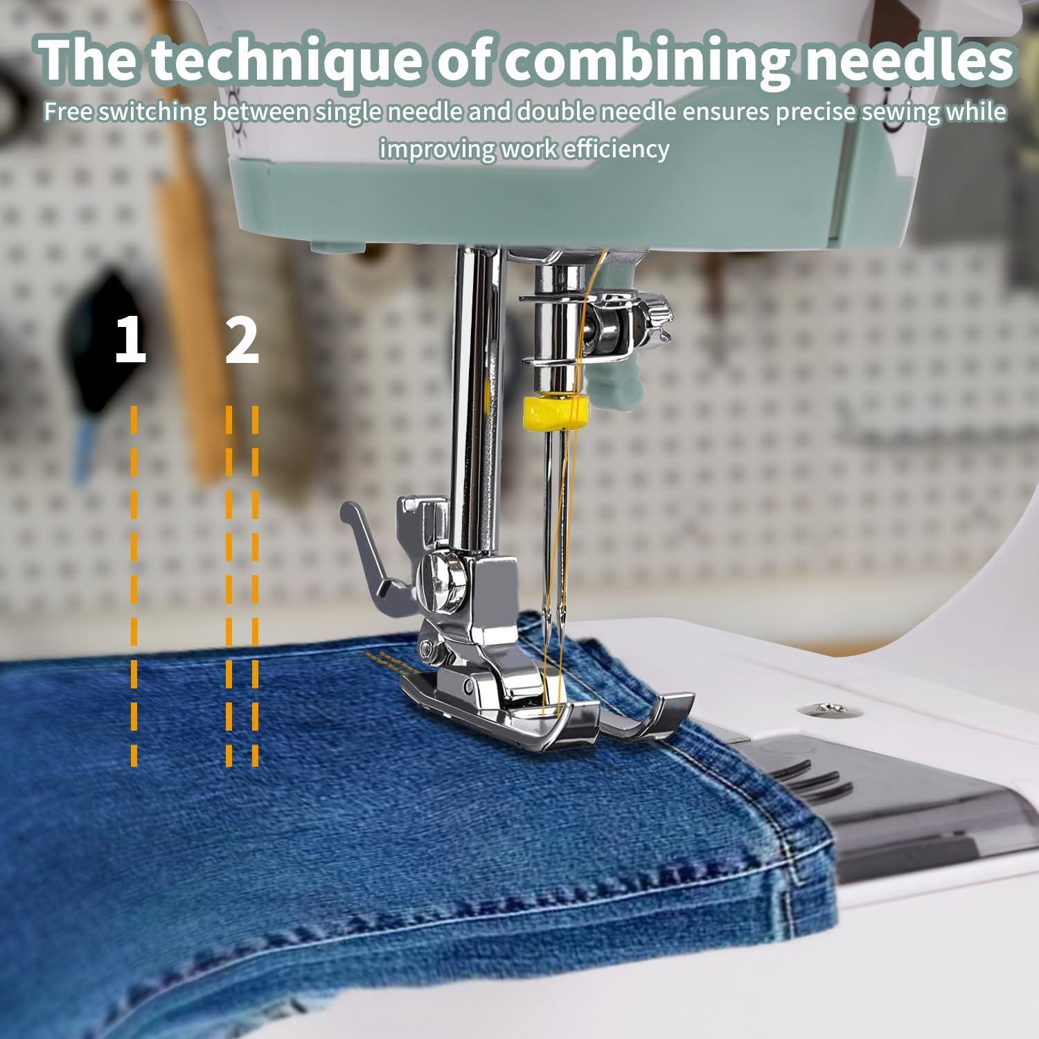 Máquina de Coser Doble Aguja 520 - 12 Puntadas, Portátil