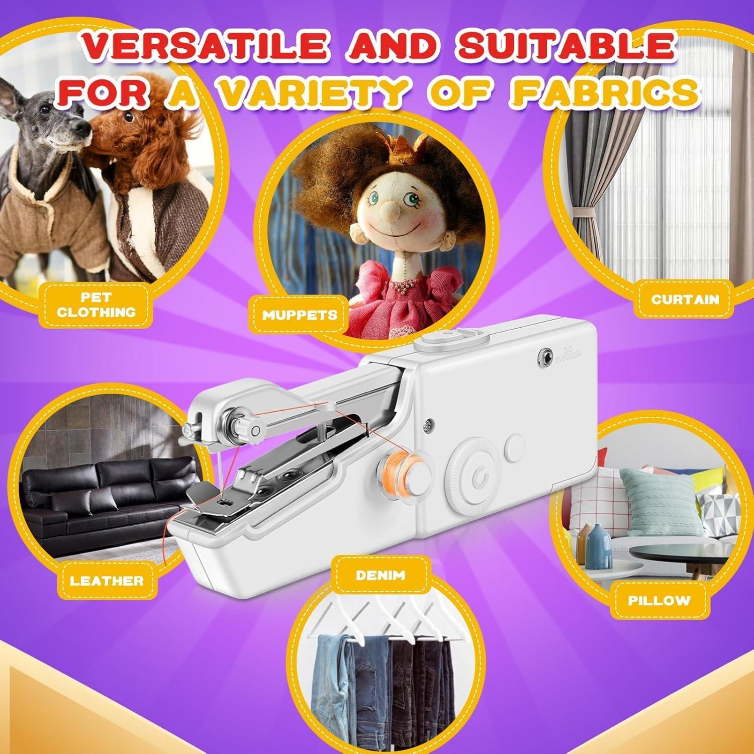 Mini Máquina de Coser Portátil Blanca con Kit de Accesorios
