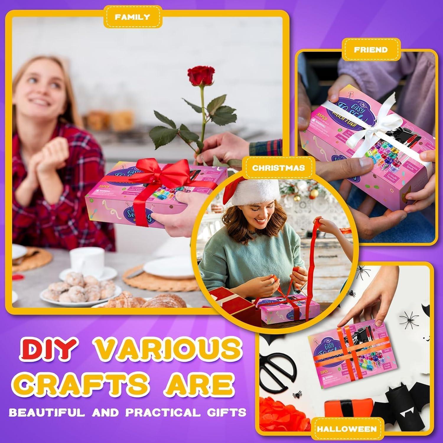 Mini Máquina de Coser Portátil Blanca con Kit de Accesorios