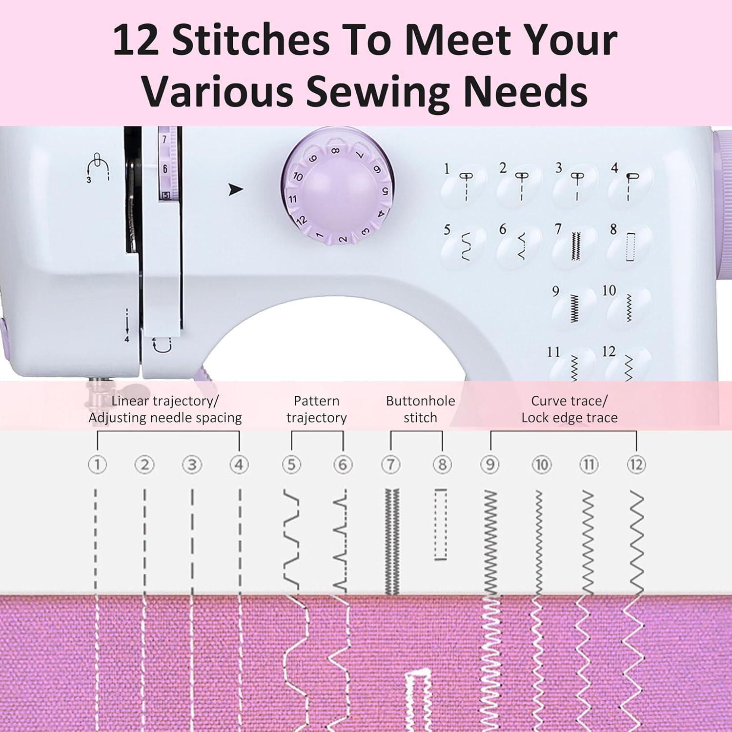 Mini Máquina de Coser Eléctrica DLUFYEI 12 Puntadas Portátil