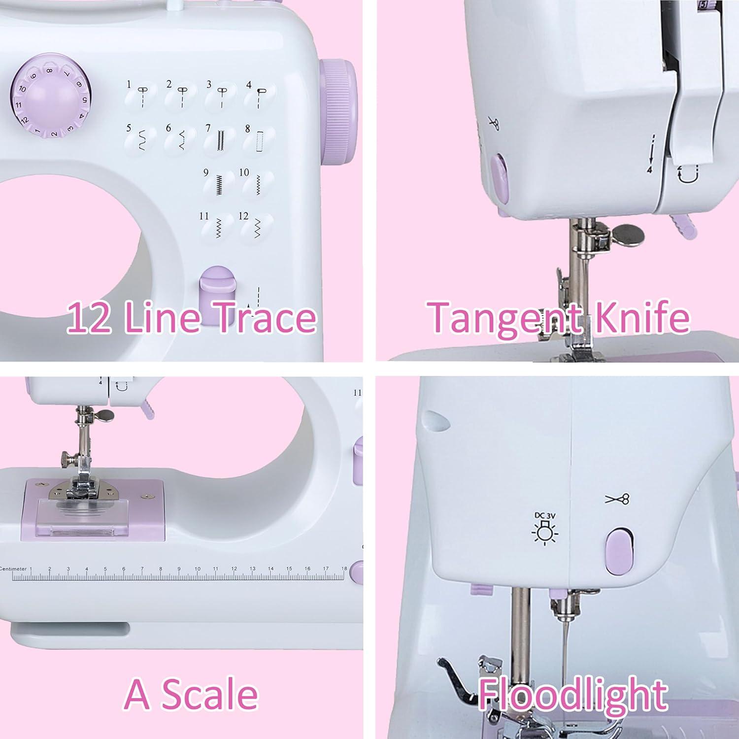 Mini Máquina de Coser Eléctrica DLUFYEI 12 Puntadas Portátil
