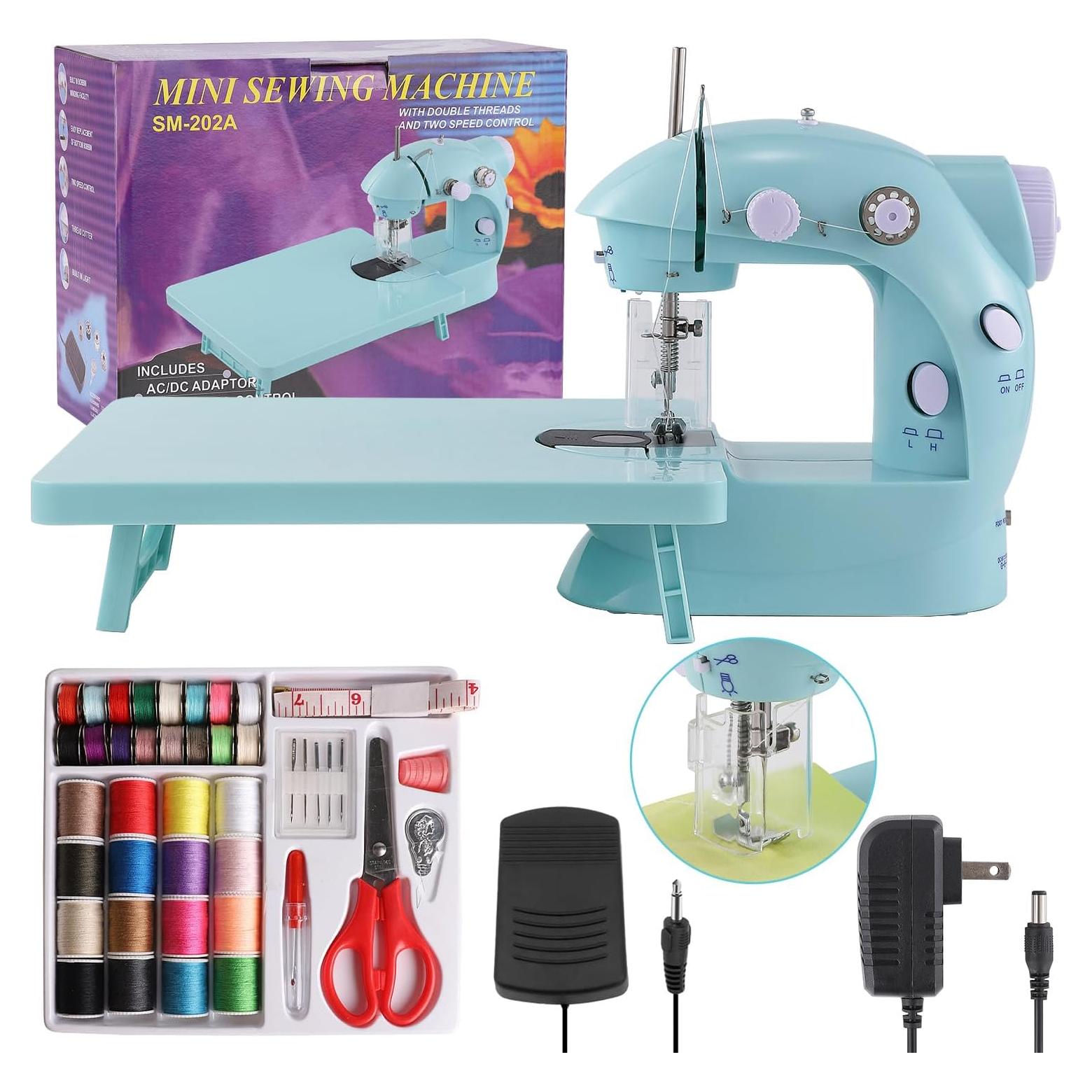 Máquina de Coser Portátil Xosewiuii 2-Hilo 2-Velocidades Azul