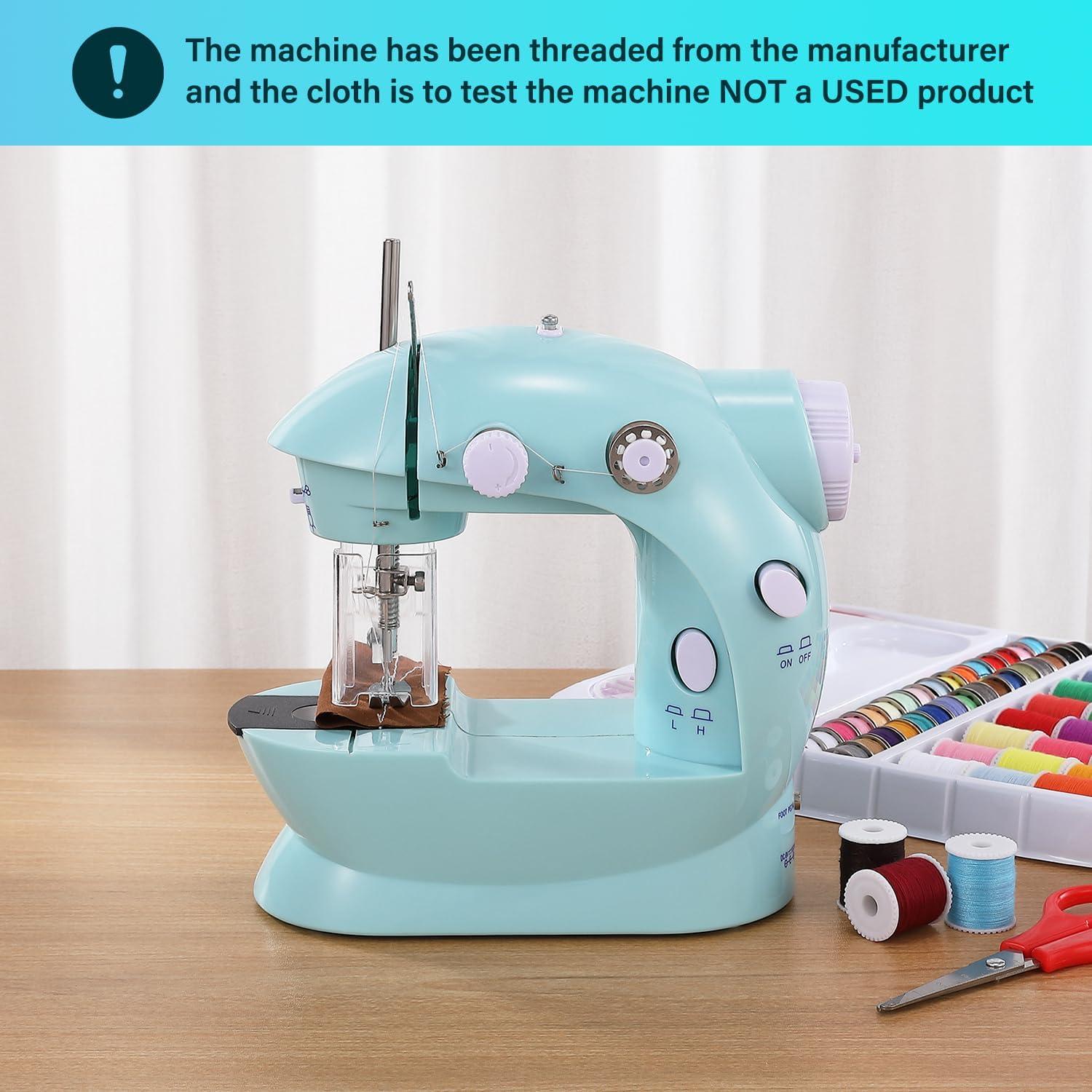 Máquina de Coser Portátil Xosewiuii 2-Hilo 2-Velocidades Azul