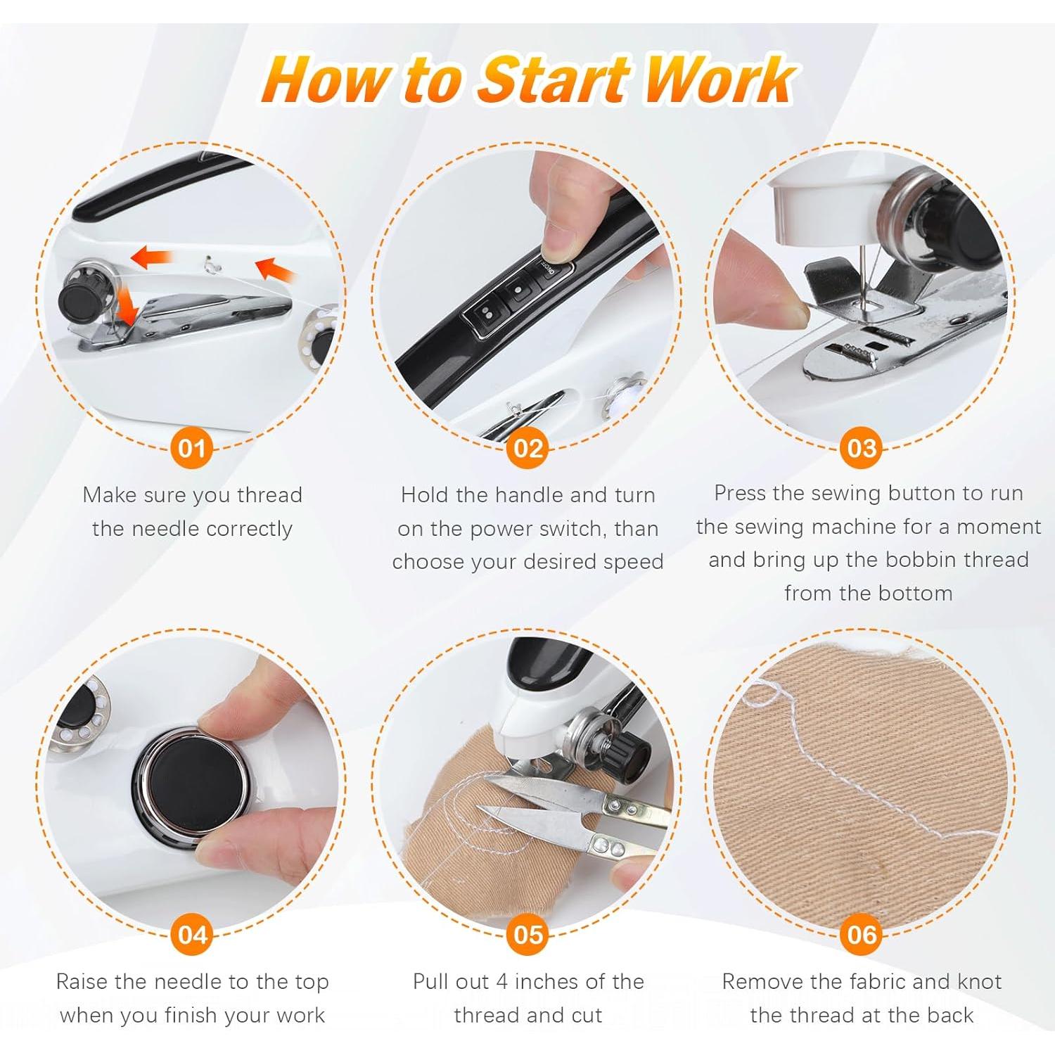 Máquina de Coser Portátil de Mano Mini con Kit de Accesorios