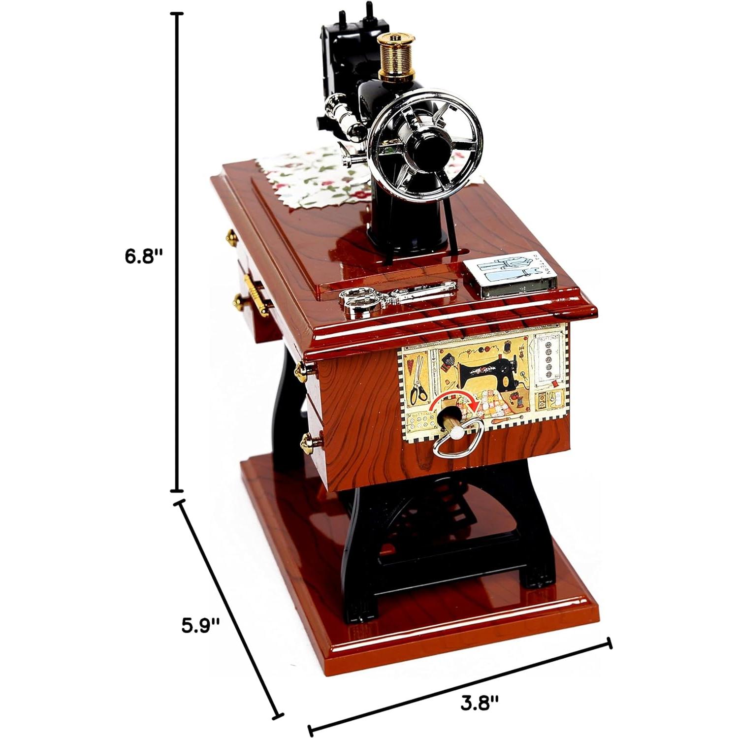 Caja de Música Vintage Artyea Máquina de Coser Mini 17.3x15x9.7cm