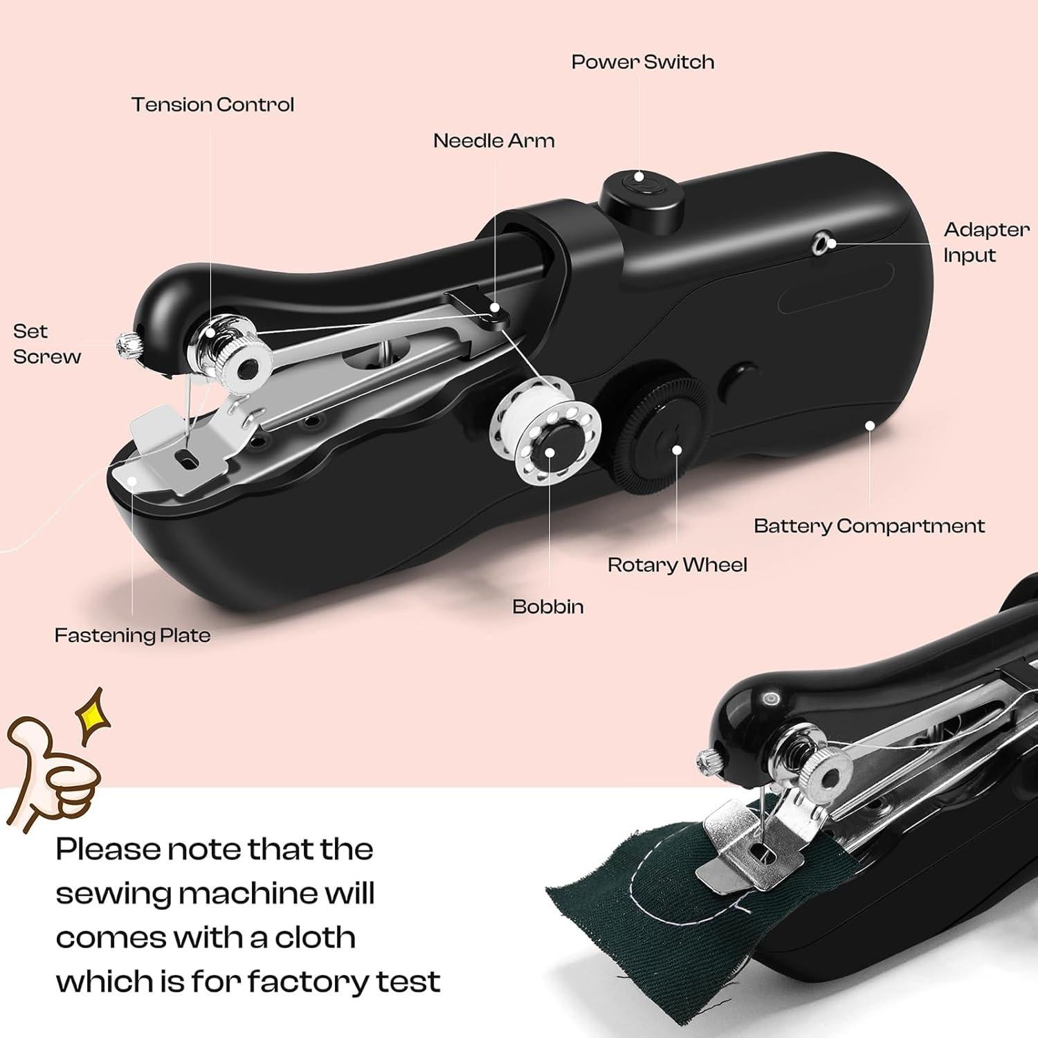 Máquina de Coser Portátil Caydo S-043W con Accesorios