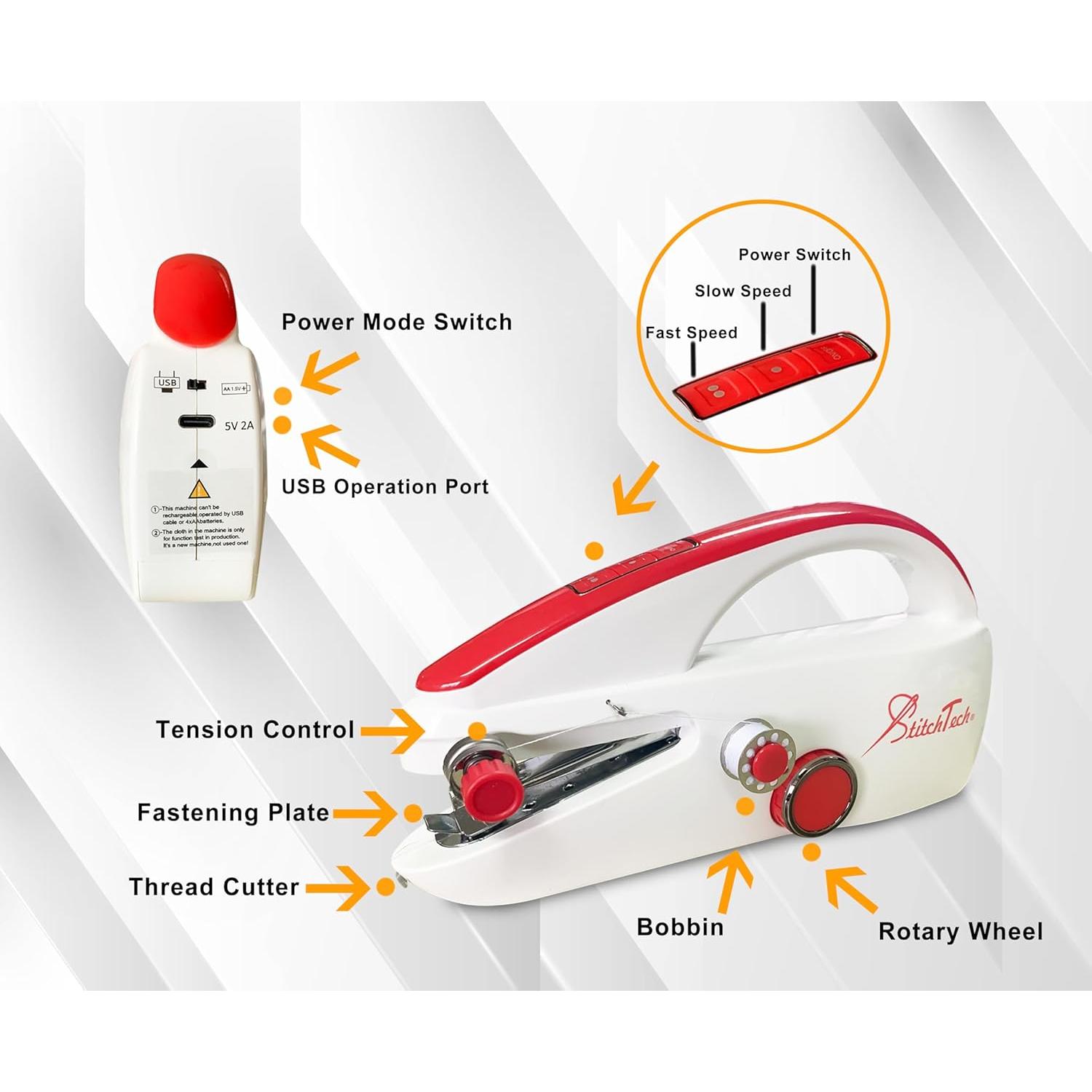 Máquina de Coser Portátil Mini ST-888 - Ligera y USB-C