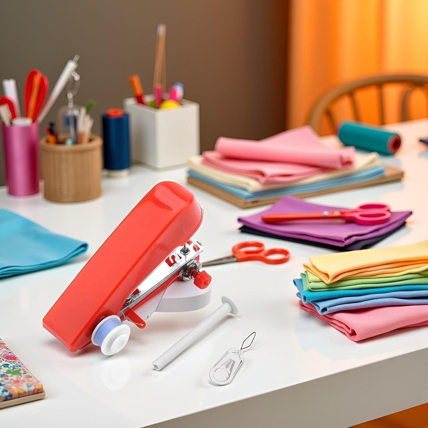 Máquina de Coser de Mano Mini Portátil Roja - Ideal para Viajes