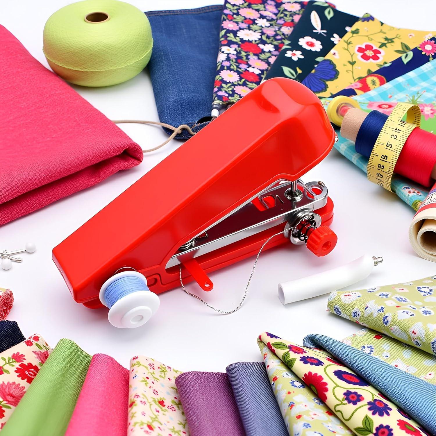 Máquina de Coser de Mano Mini Portátil Roja - Ideal para Viajes