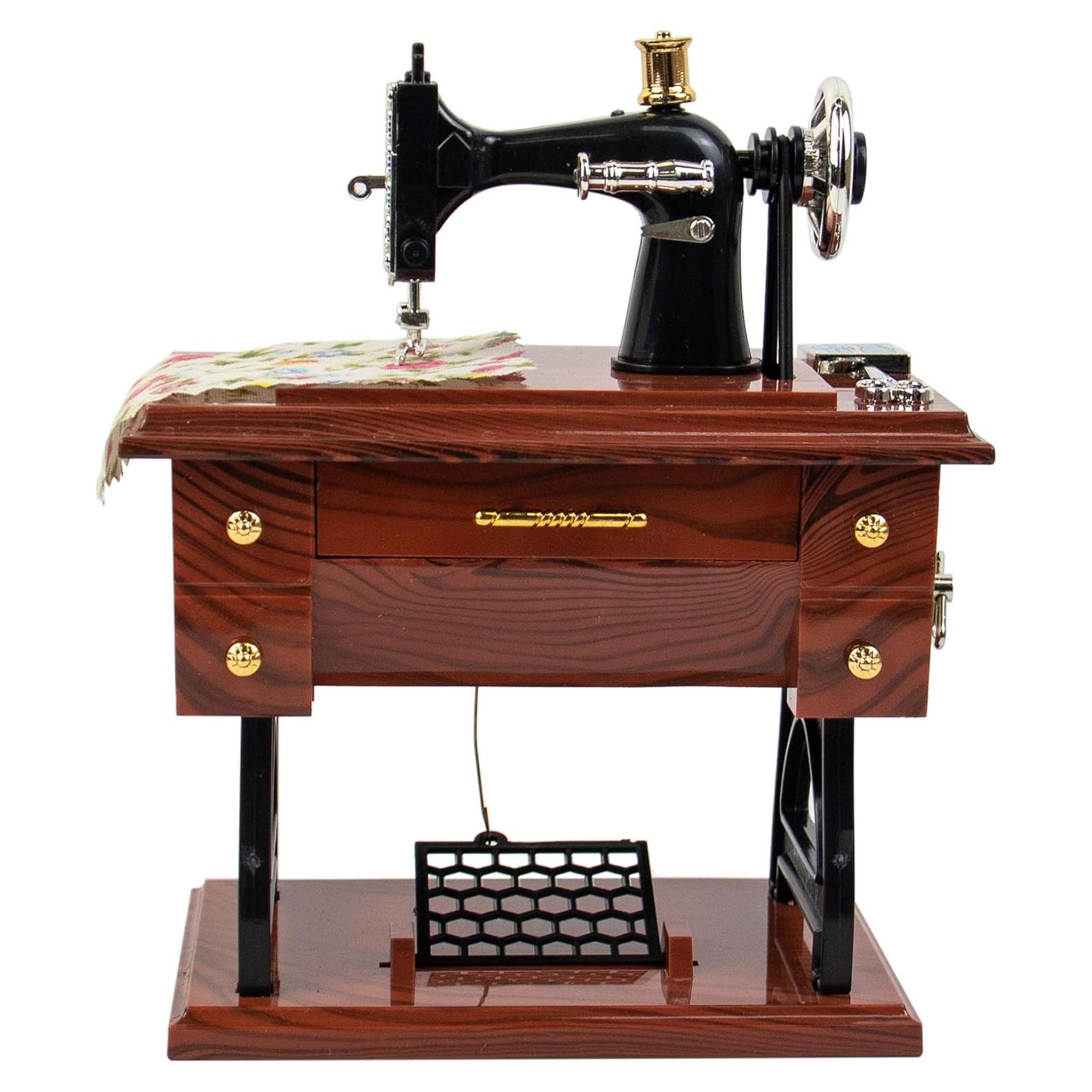 Caja de Música Mini Vintage AUEAR Máquina de Coser 16 cm