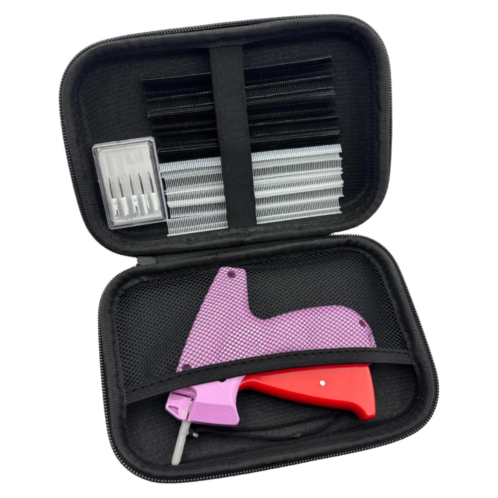 Kit Mini Pistola de Puntadas Finas SGMM5 Rosa - 6 Agujas y 1000 Sujetadores