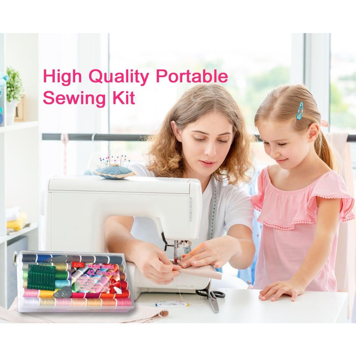 Juego de Hilos de Coser 42 Colores Arcoíris + Agujas y Enhebradores