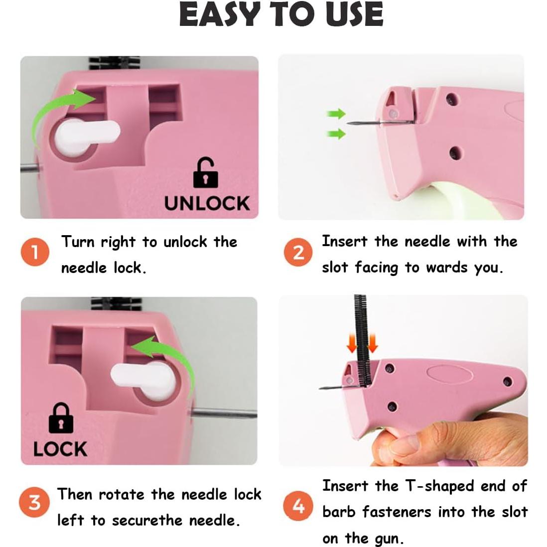 Pistola de Costura YSAIHGYT Rosa con 2000 Sujetadores 5mm