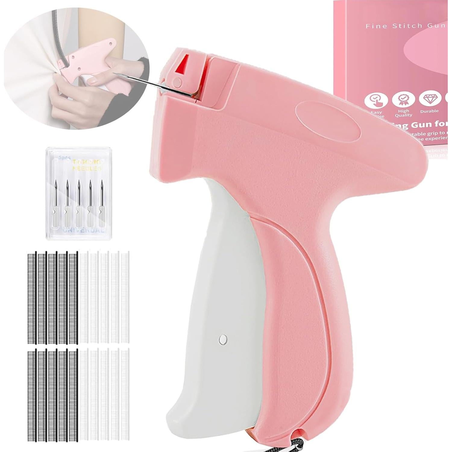 Pistola de Costura YSAIHGYT Rosa con 2000 Sujetadores 5mm