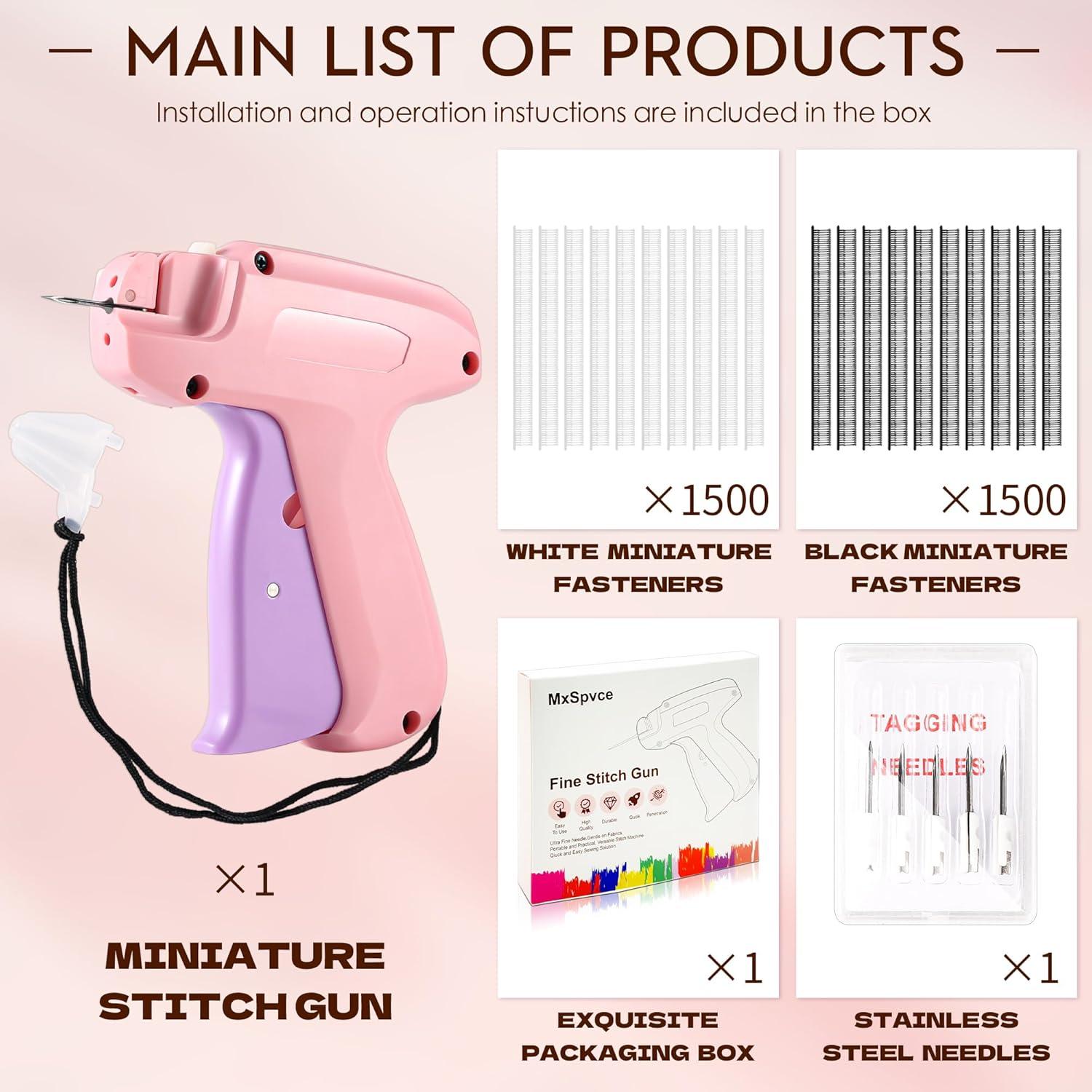 Pistola de Puntadas Rápida MxSpvce con 6 Agujas y 3000 Sujetadores