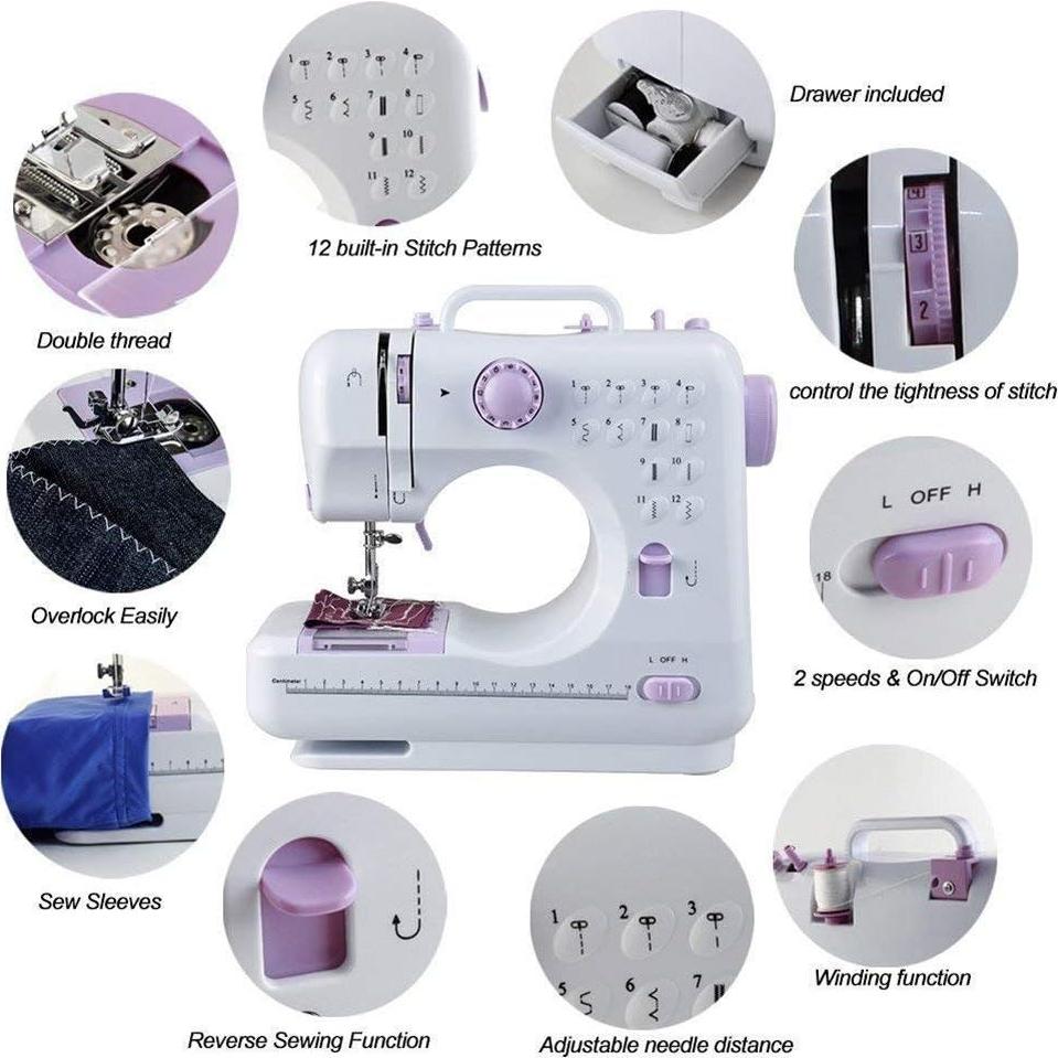 Máquina de Coser Eléctrica Portátil WENMILY12 12 Patrones