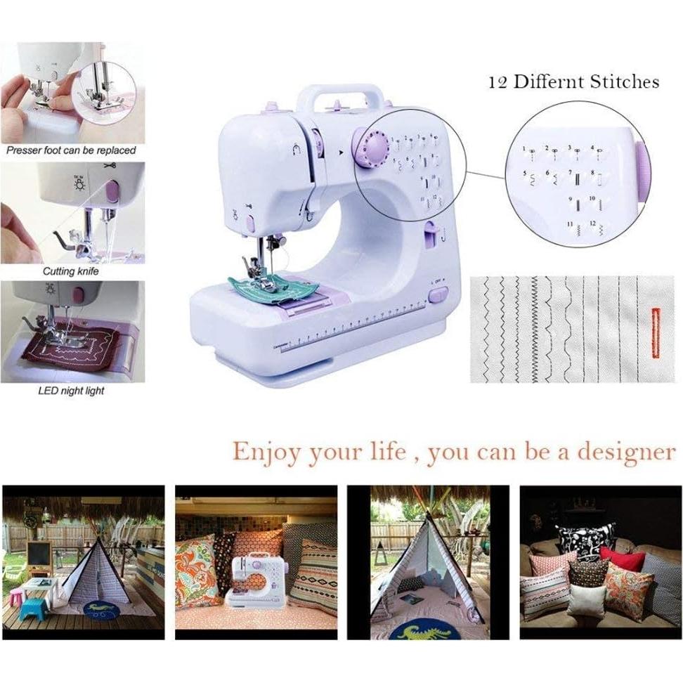 Máquina de Coser Eléctrica Portátil WENMILY12 12 Patrones