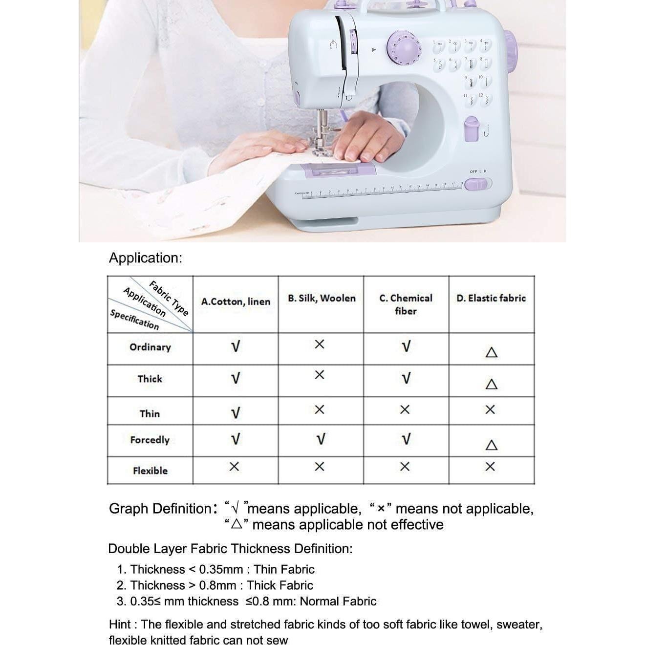 Máquina de Coser Eléctrica Portátil WENMILY12 12 Patrones