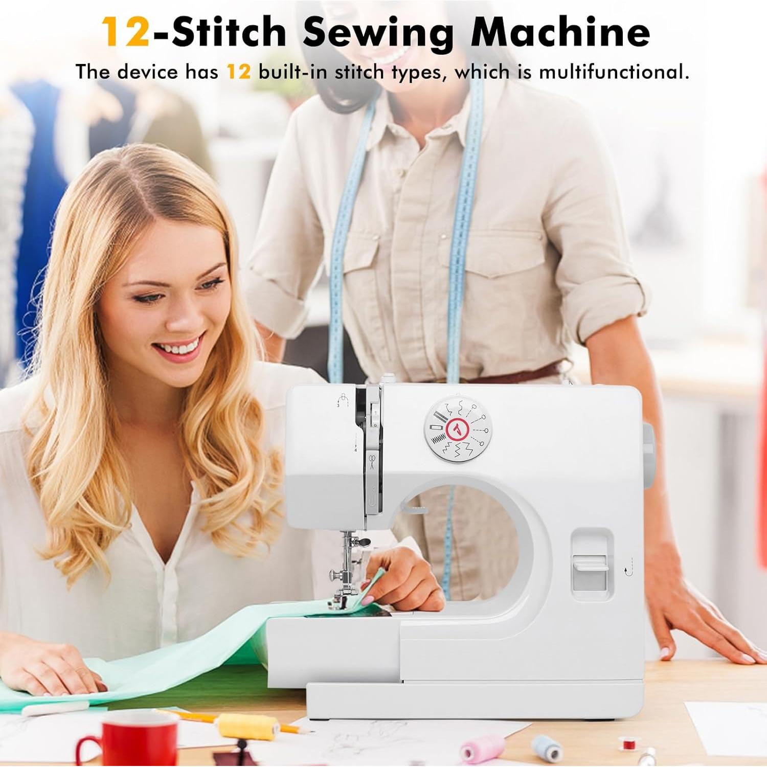 Mini Máquina de Coser Eléctrica Vanttokeey 12 Puntadas Doble Hilo