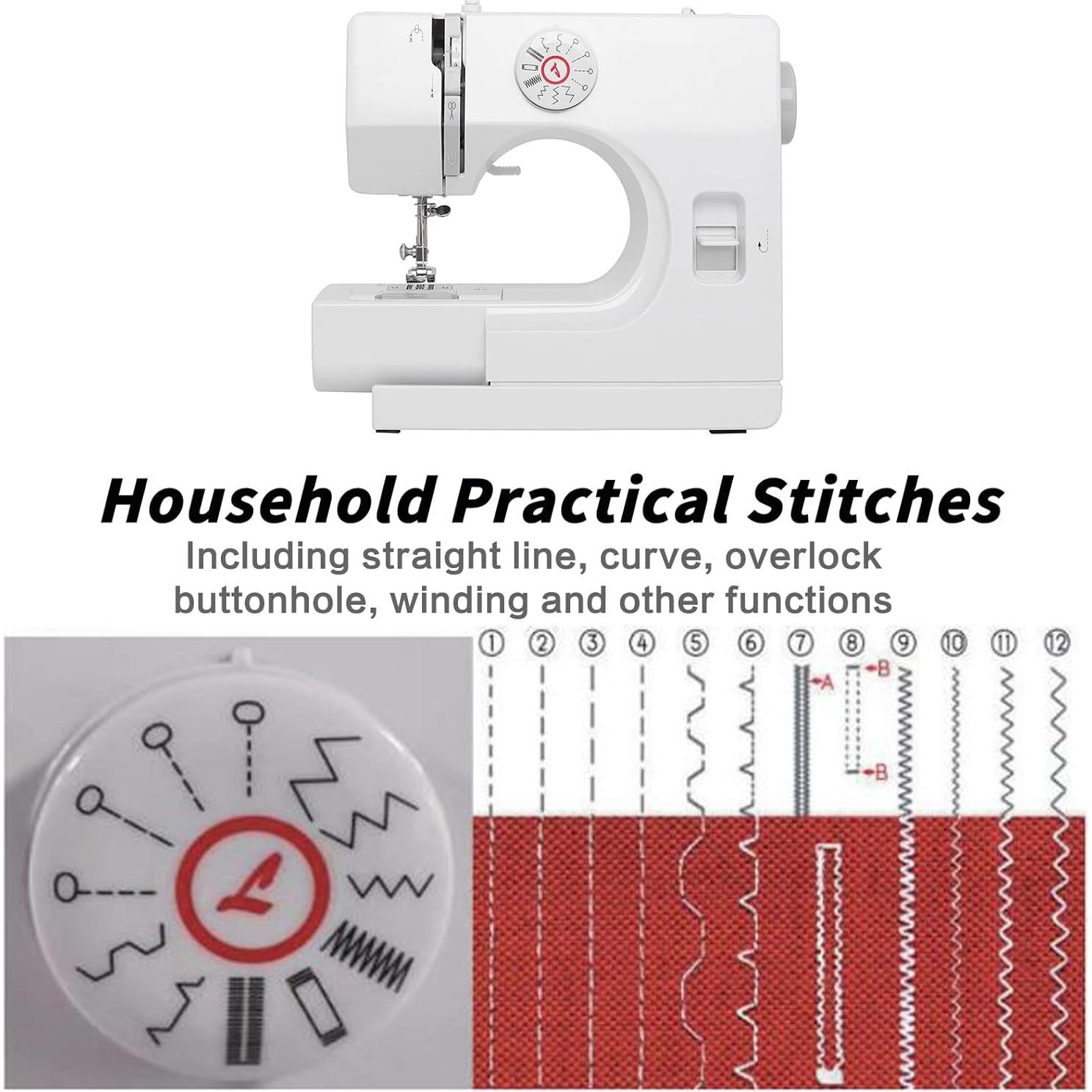 Mini Máquina de Coser Eléctrica Vanttokeey 12 Puntadas Doble Hilo