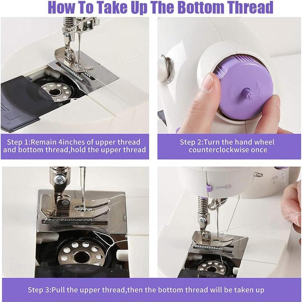 Máquina de Coser Portátil para Principiantes con Mesa y Luz LED