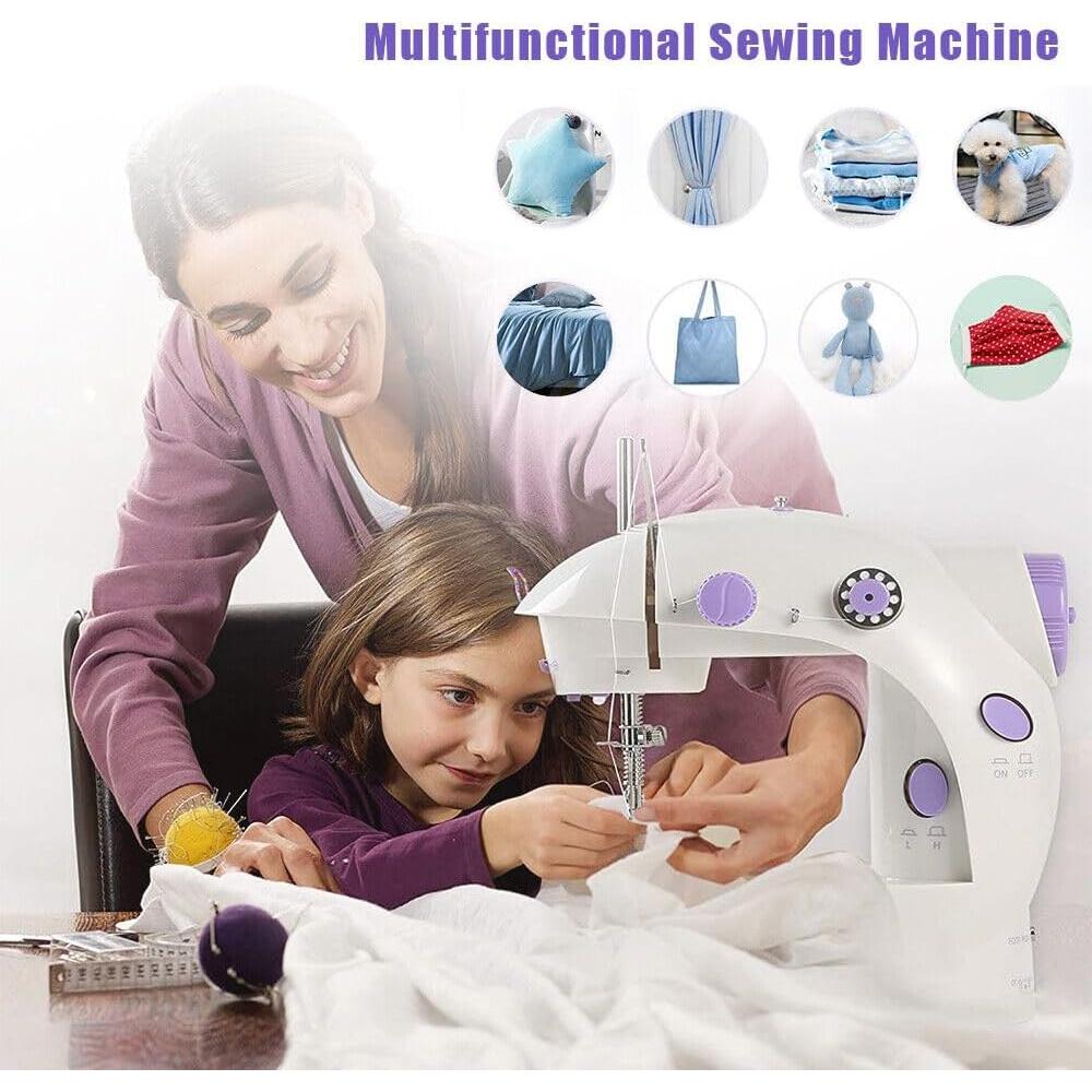 Máquina de Coser Portátil para Principiantes con Mesa y Luz LED