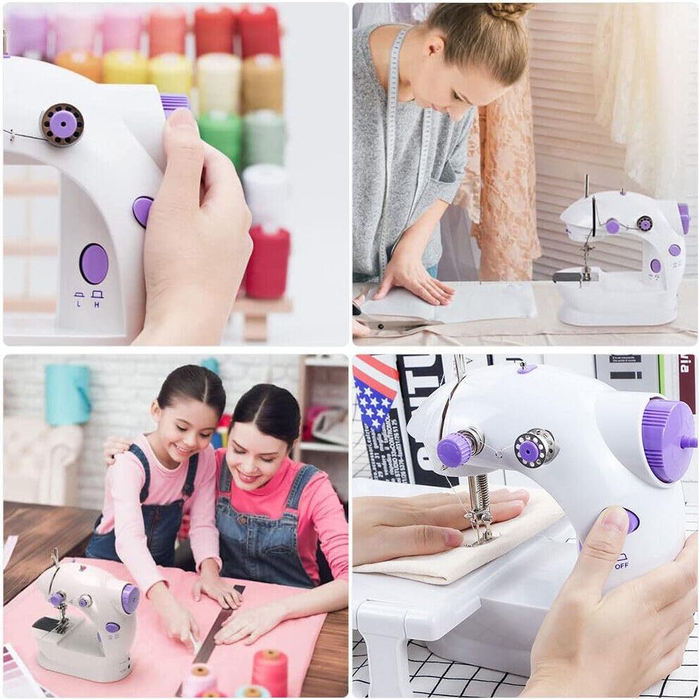 Máquina de Coser Portátil para Principiantes con Mesa y Luz LED