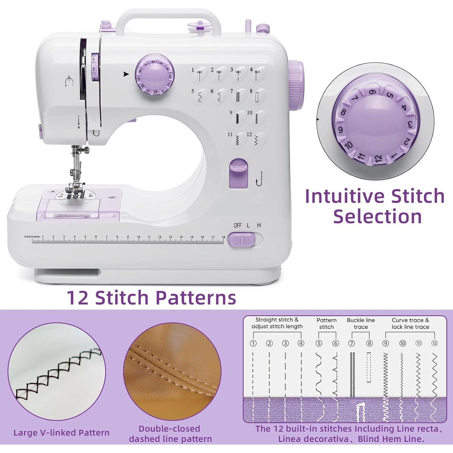 Mini Máquina de Coser Eléctrica Sonhomay 12 Puntadas LED