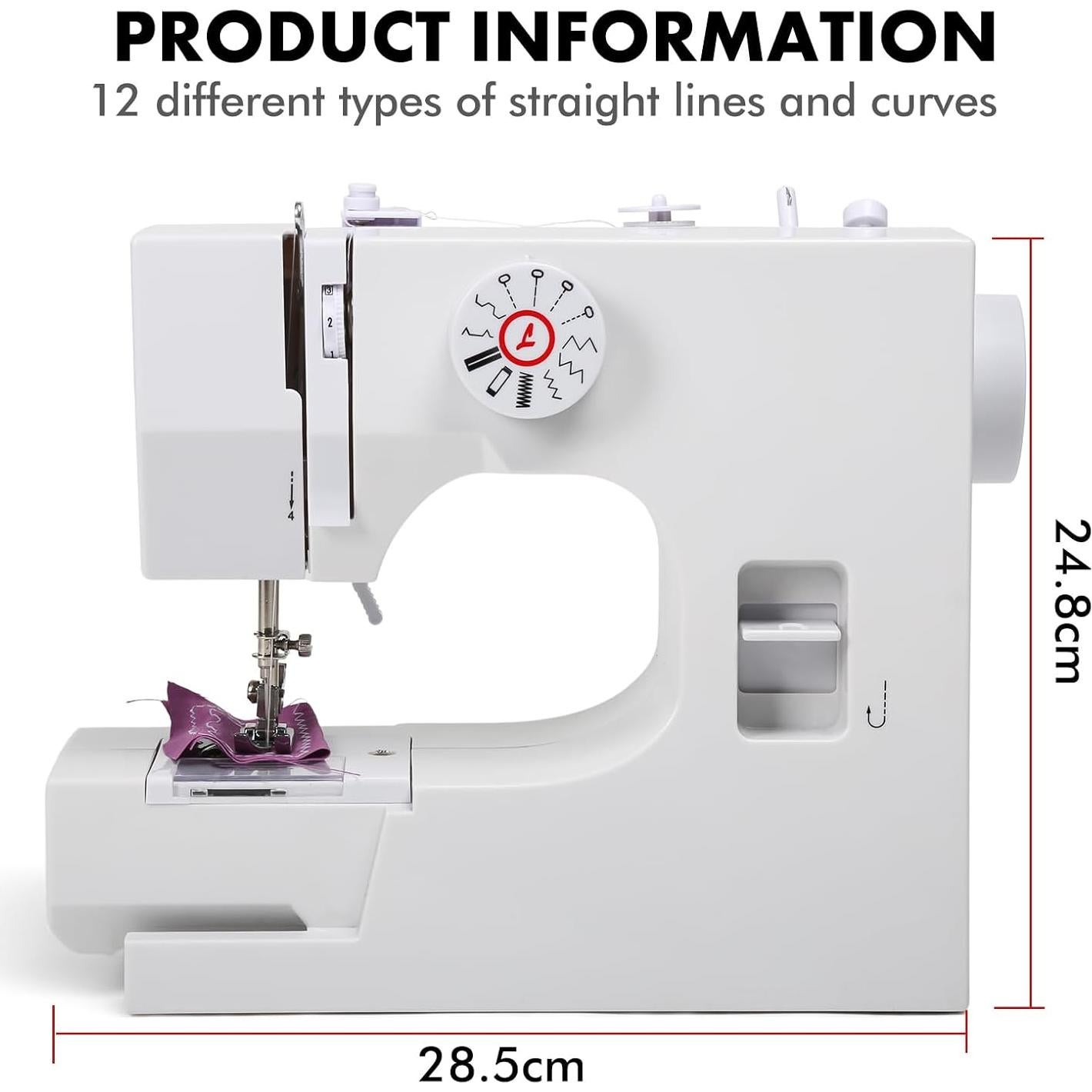 Máquina de Coser Eléctrica Mini Eatbuy 12 Puntadas Doble Velocidad