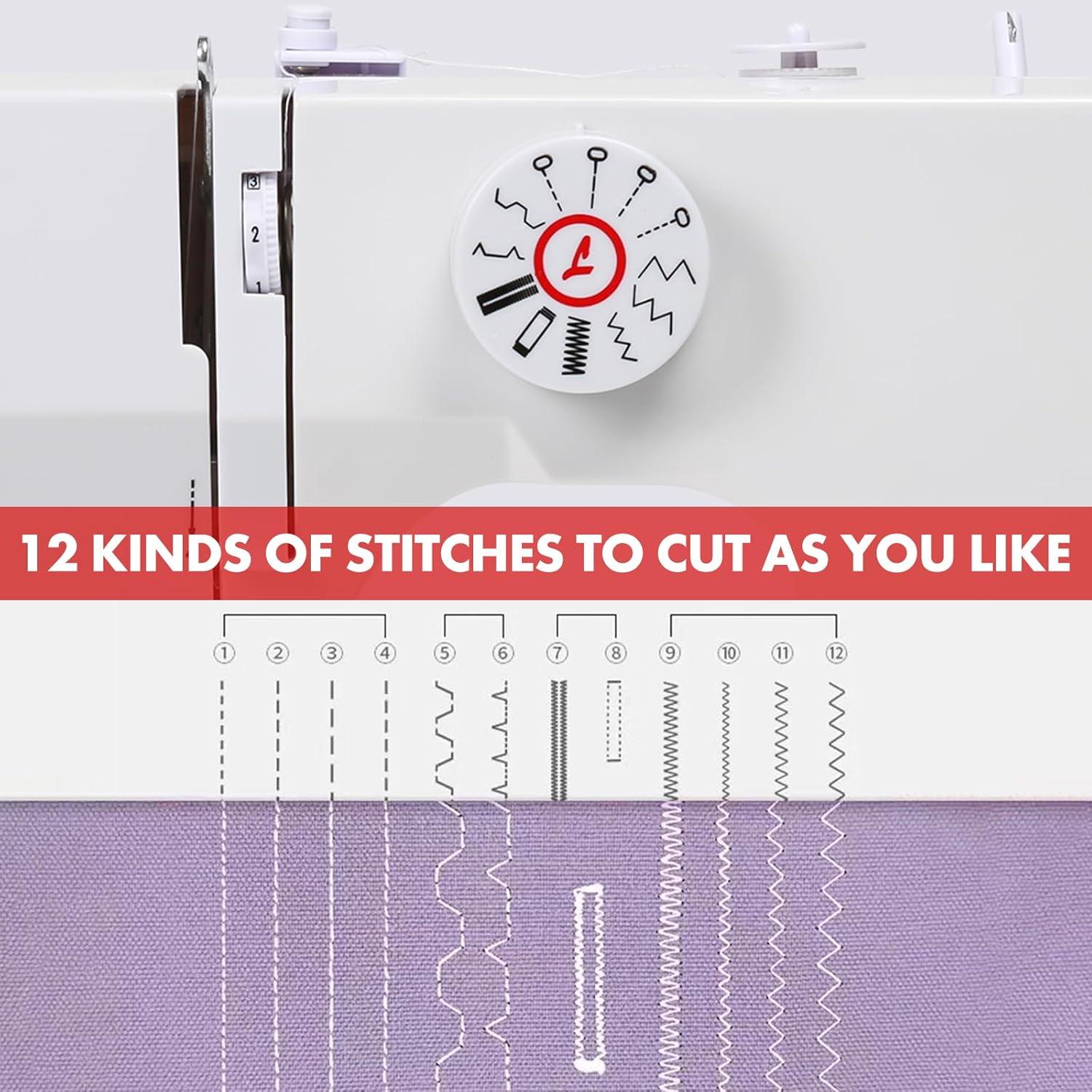 Máquina de Coser Eléctrica Mini Eatbuy 12 Puntadas Doble Velocidad