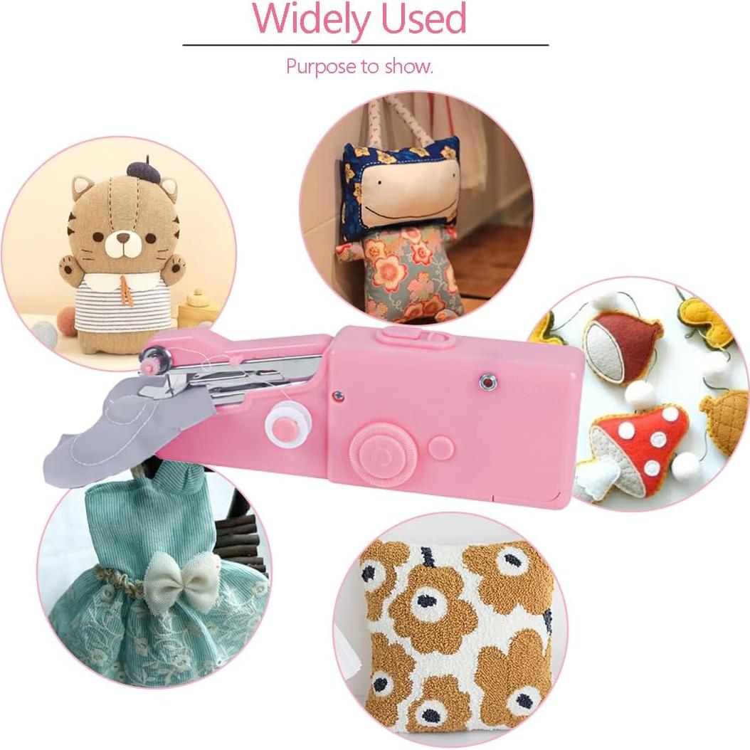 Máquina de Coser Portátil Mini PFRJ-A Rosa para Principiantes