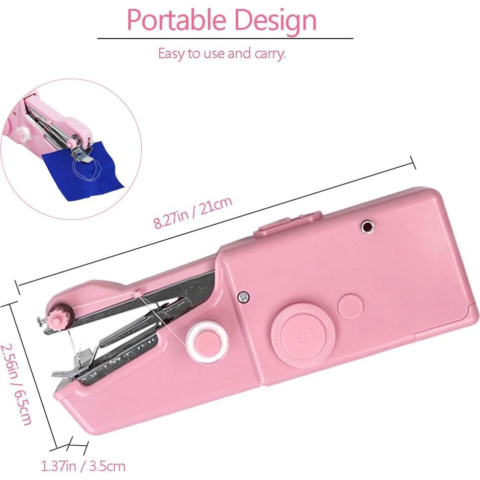 Máquina de Coser Portátil Mini PFRJ-A Rosa para Principiantes