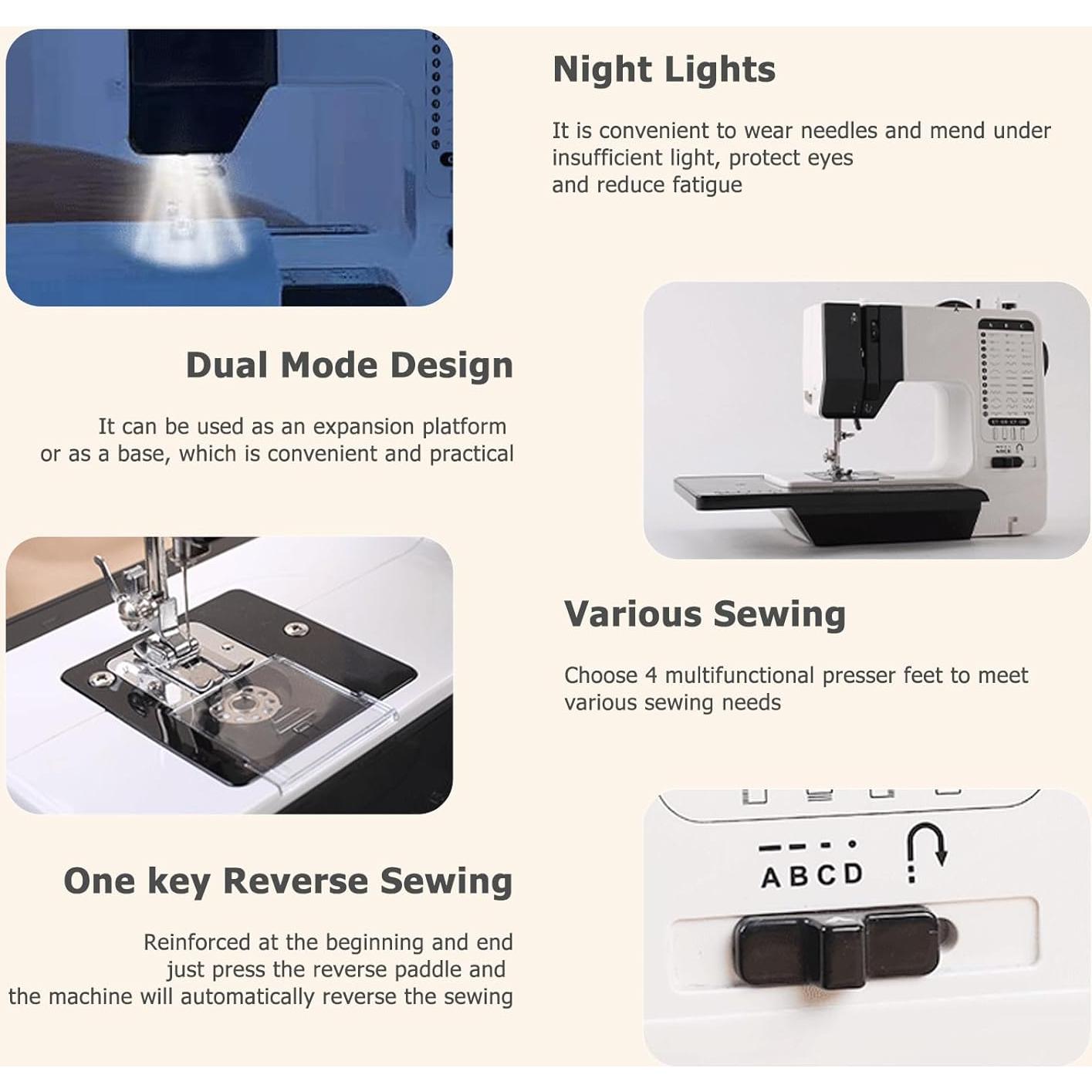 Máquina de Coser Mini Portátil GY10942 con 12 Puntadas y Mesa