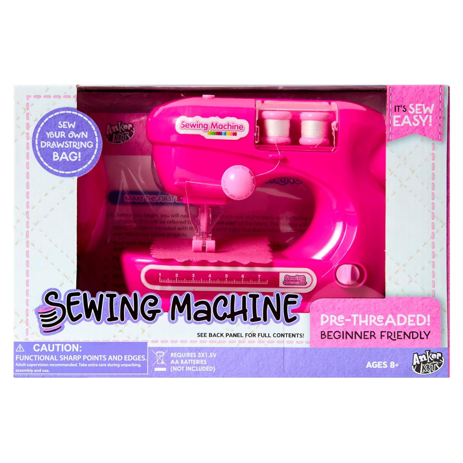 Kit de Costura para Niños Anker Play - Máquina Rosa, 7 Piezas